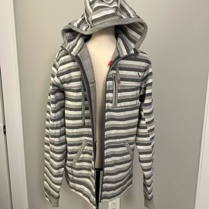 Lululemon zip front striped  hoodie.
